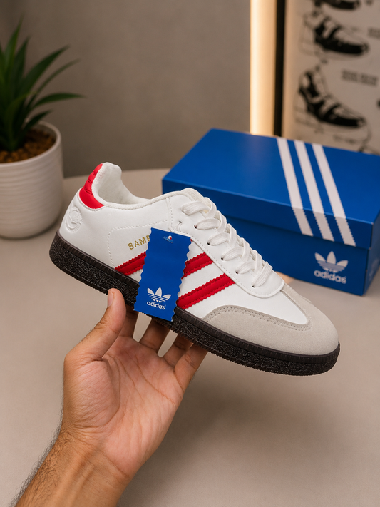 Mens SAMBA OG CLOUD WHITE/RED (AAA GRADE)